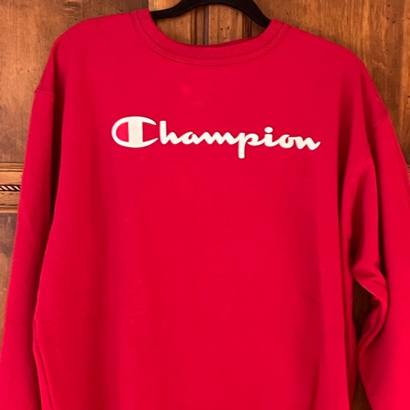 Champion Red Crew Sweatshirt | Size Large | Preowned | Good condition - Picture 5 of 9